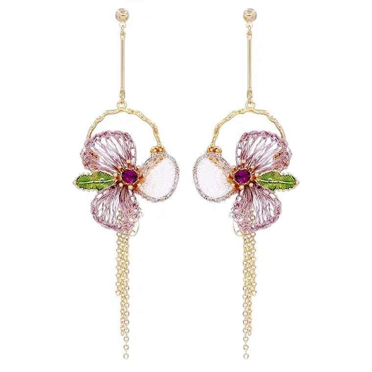 Multicolored flower earrings