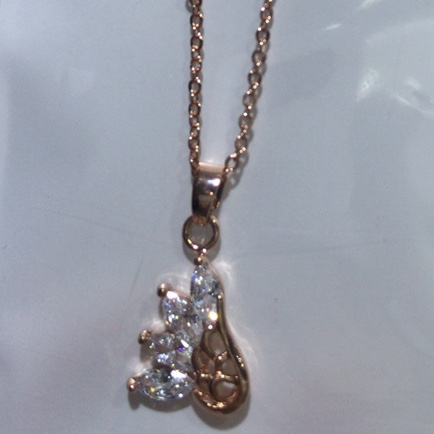 Vintage classic environmental protection color collarbone chain necklace copper micro-inlaid rose gold platinum 2589