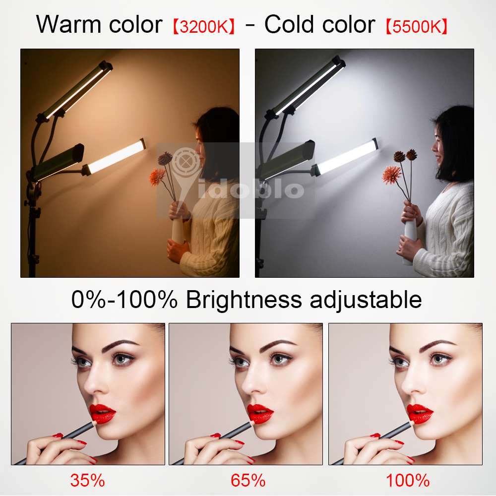 落地高亮度led臂灯夹子灯调光20W珠宝直播室外摄影户外补光灯照明详情3