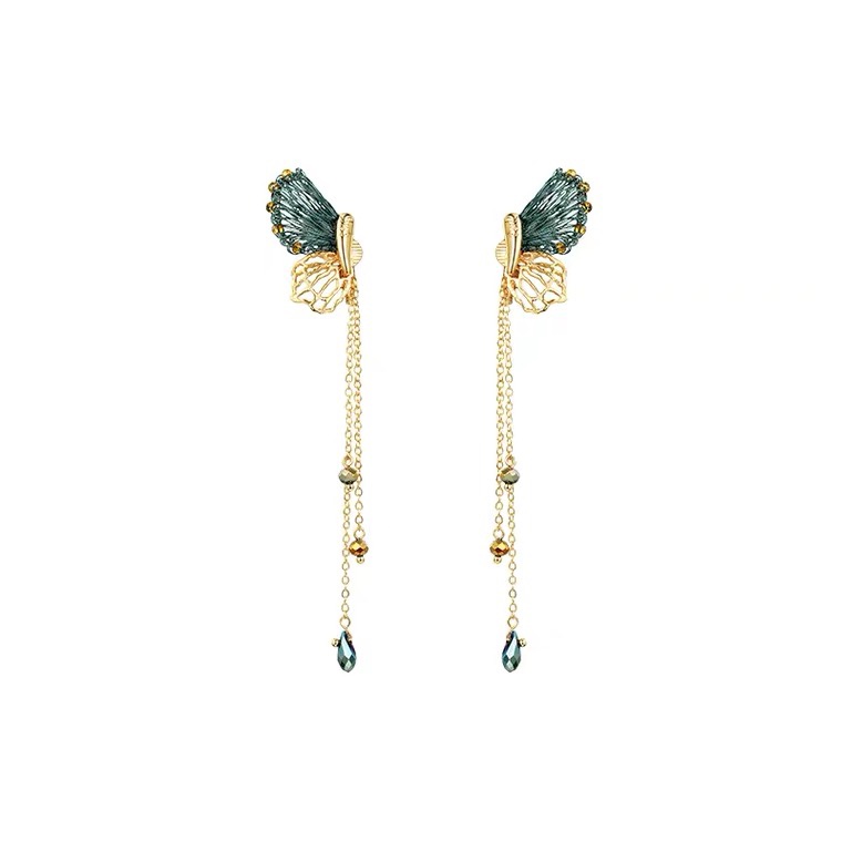 Butterfly pendant earrings