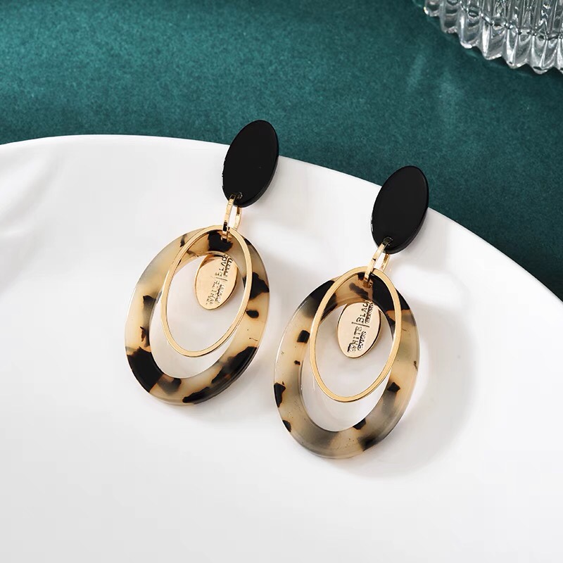 Fashion trend European and American brands on the class leopard print exquisite holiday earrings