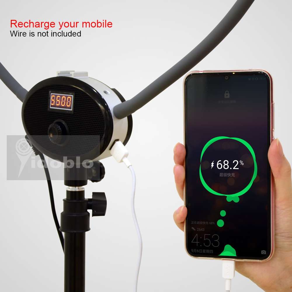 落地高亮度led臂灯夹子灯调光20W珠宝直播室外摄影户外补光灯照明详情4