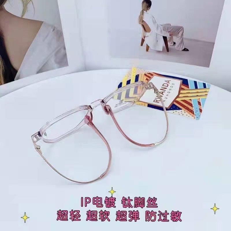 M8018超轻钛近视眼镜女小红书多边形网红素颜圆脸瘦韩版潮金属框架眼镜详情图2