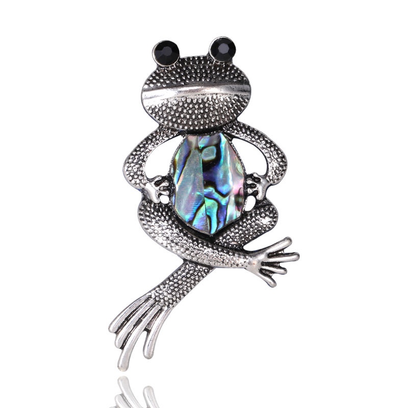 Upscale Abalone Shell Brooch Fashion delicate retro frog unisex corsage