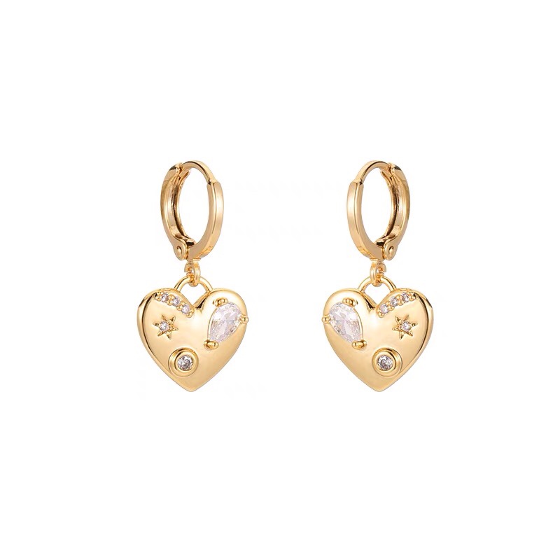 Original design gold long metallic love fashion earrings