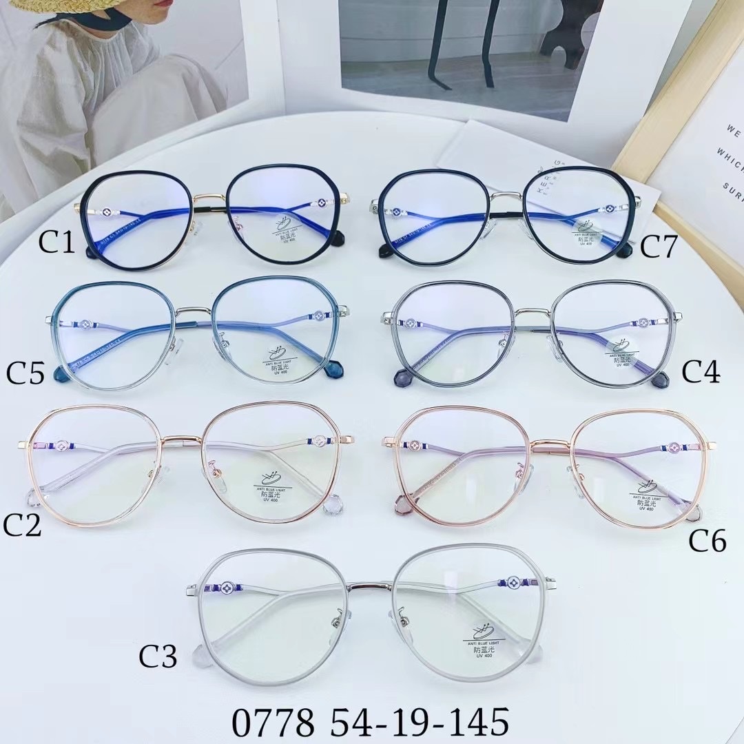 0778 纯钛防蓝光眼镜近视女超轻圆框眼镜框抗疲劳防辐射护目平光镜男详情图3