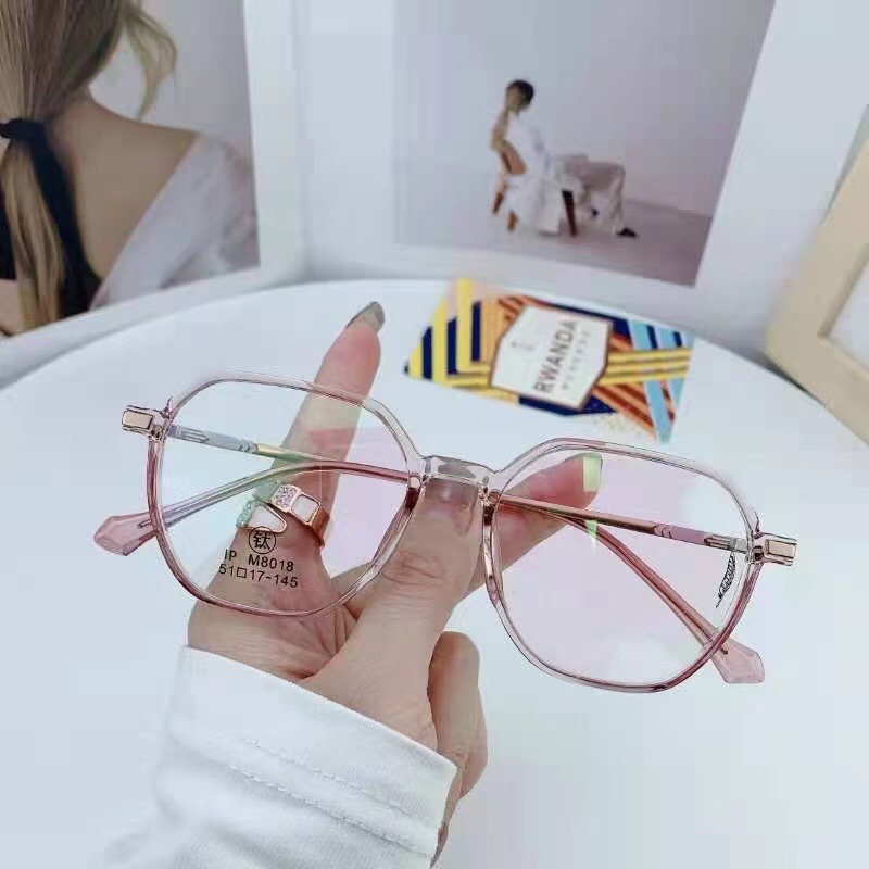 M8018超轻钛近视眼镜女小红书多边形网红素颜圆脸瘦韩版潮金属框架眼镜