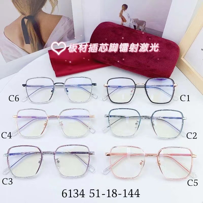 6134大框近视眼镜女韩版有度数可配显瘦防蓝光网上配素颜眼镜框架男详情图1