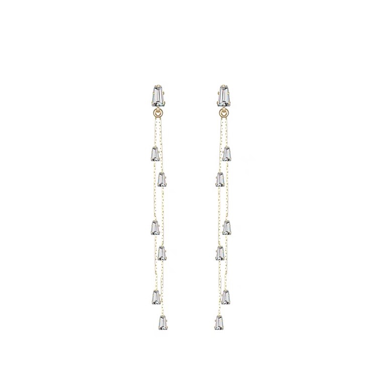T-shaped zircon earrings