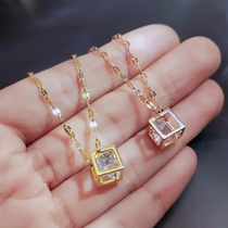 Designer splicing necklace female network red niche collarbone chain personality pendant necklace cubic zircon necklace 46