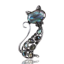 The new hot-selling natural abalone shell corsage fashion everything cute cat brooch