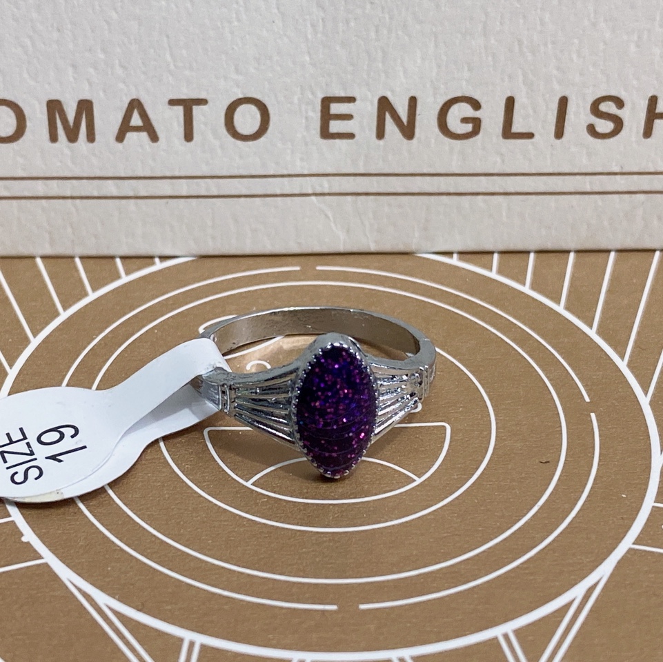Electric Platinum Ponies Eye Gold Powder Drop oil purple popular fashion trend Korean women's ring