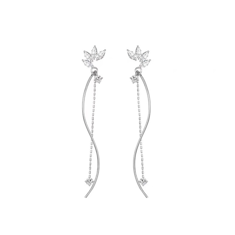 Chain and stick earrings
