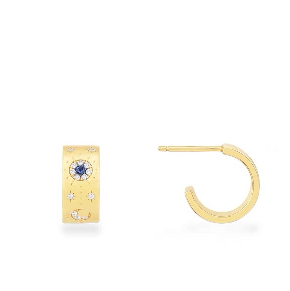 Some blue and zirconium earrings