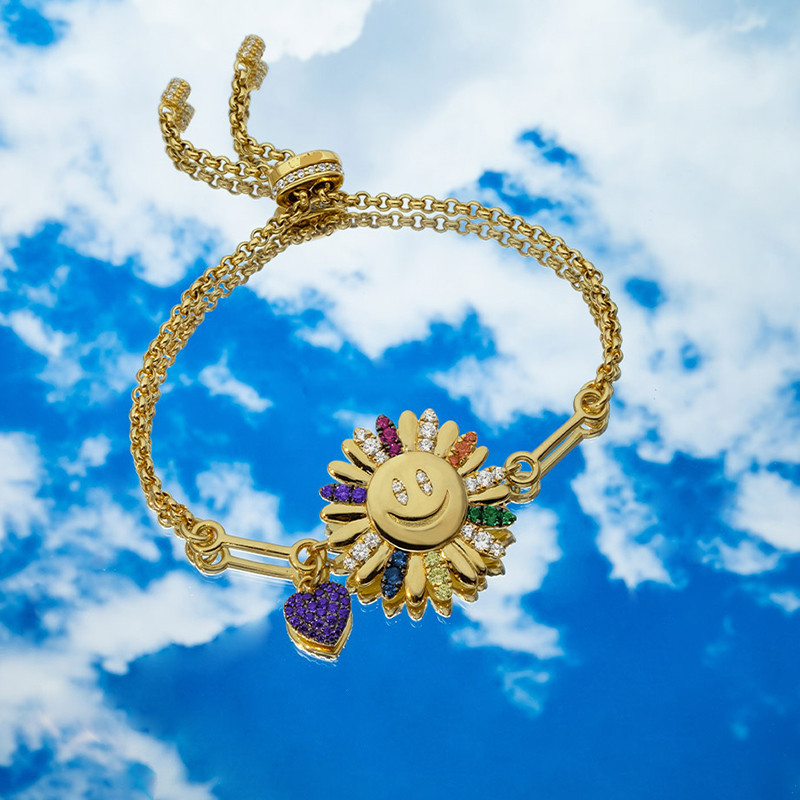 Ins-style colorful smiling face Daisy design wristband Sunflower wristband details Picture