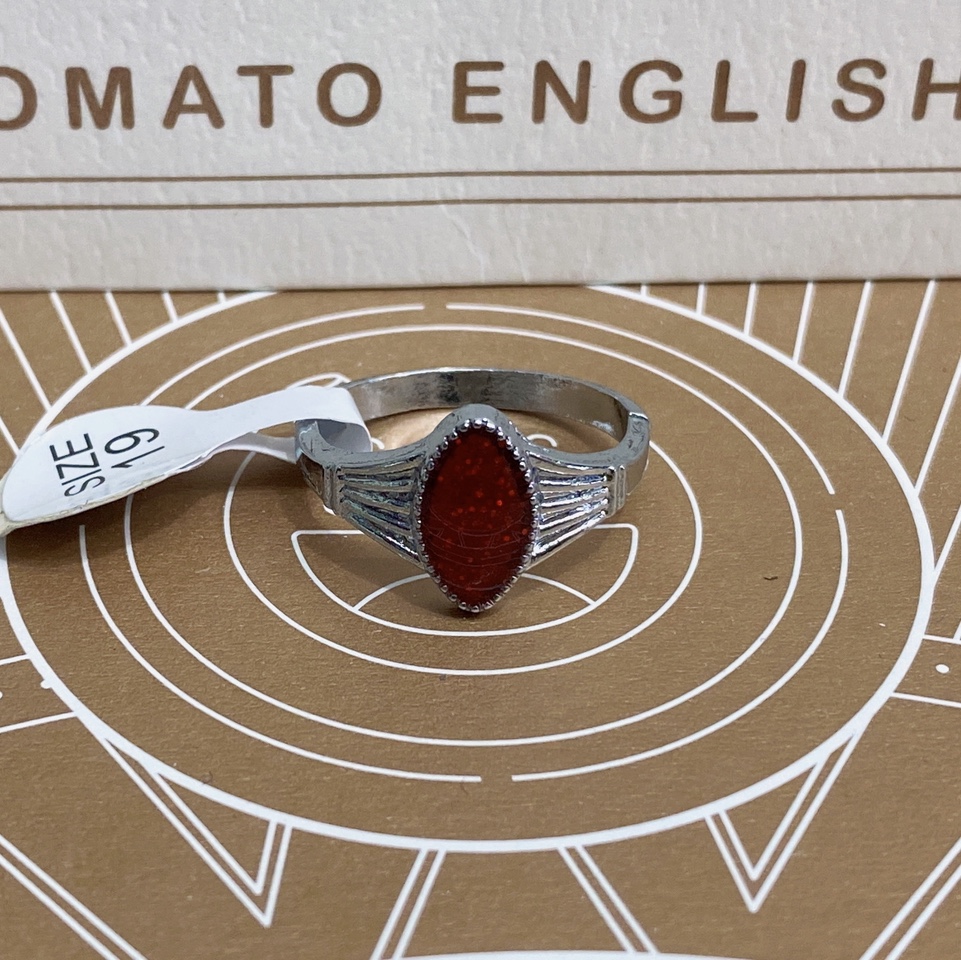 Electric Platinum Ponies Eye Gold Powder Drop oil dark red popular fashion trend Korean women's ring