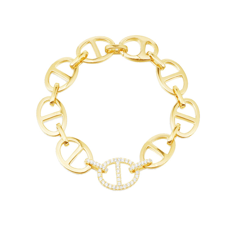 Modern and fashionable pig nose bracelet, simple and individual sailor ring buckle bracelet details Picture