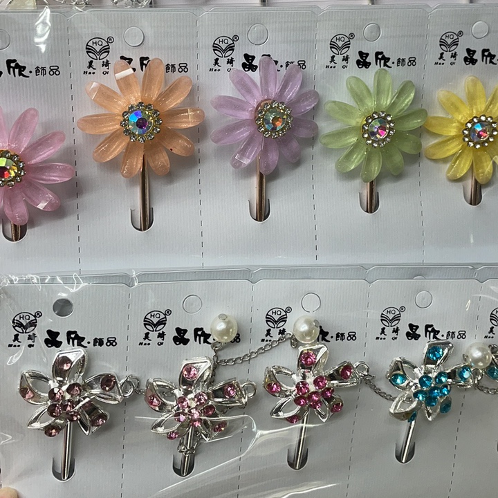 Simple and elegant water diamond mom hairpin, retro bangs, edge clips, top clips, and a one-line clip at the back of the head headwear