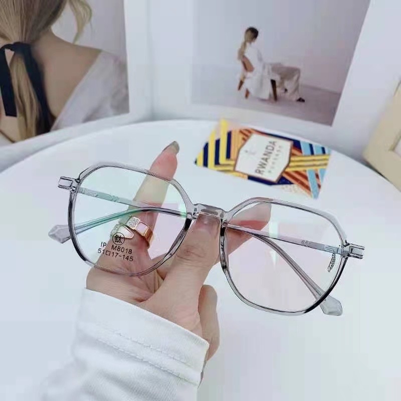 M8018超轻钛近视眼镜女小红书多边形网红素颜圆脸瘦韩版潮金属框架眼镜详情图4