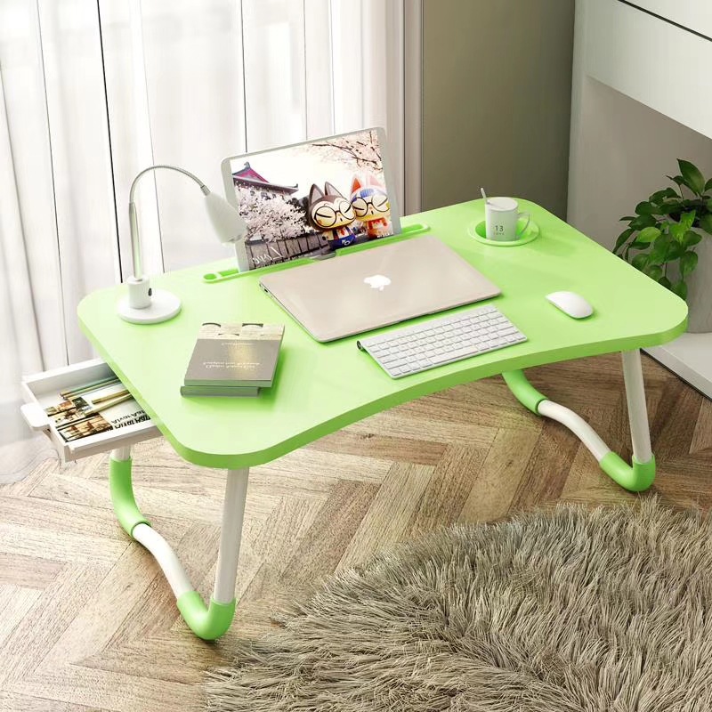 加大号弧形折叠床上用懒人桌笔记本电脑桌飘窗儿童小桌子白底实物图