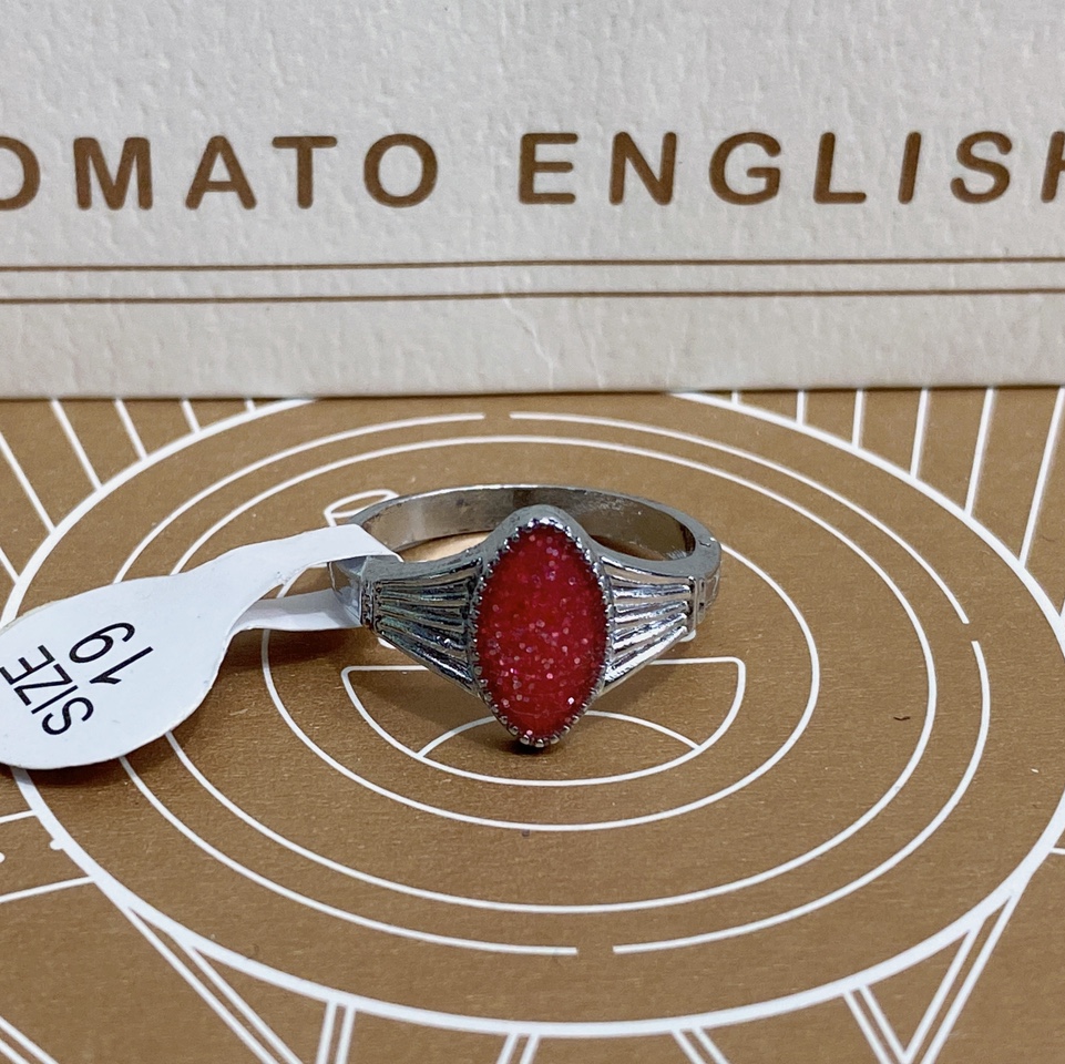 Electric Platinum ponies Eye Gold Powder Drop oil big red Pop fashion trend Korean women's ring