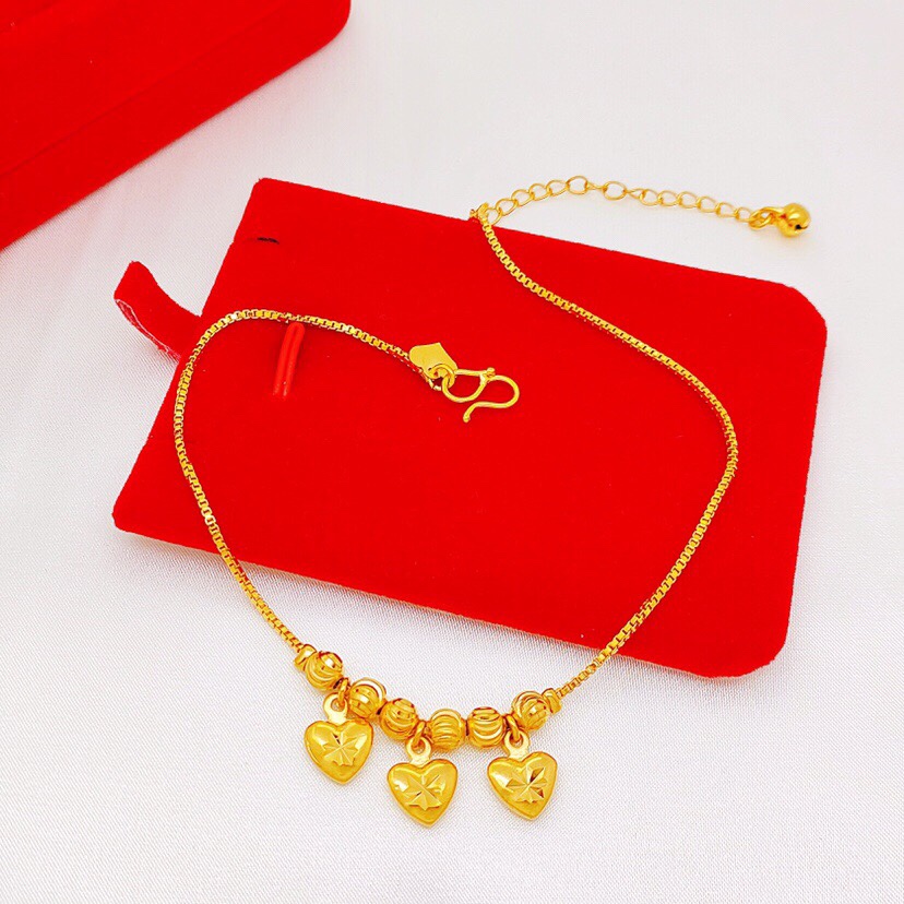 Heart and watermelon beads anklet