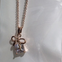 Vintage classic environmental protection color collarbone chain necklace copper micro-inlaid rose gold platinum 2600