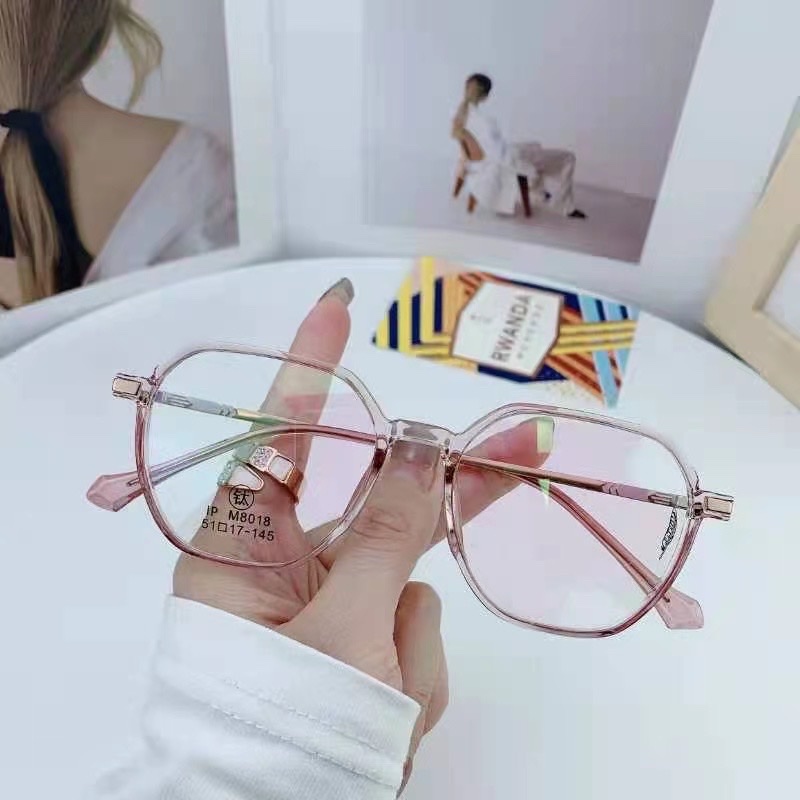 M8018超轻钛近视眼镜女小红书多边形网红素颜圆脸瘦韩版潮金属框架眼镜详情图5
