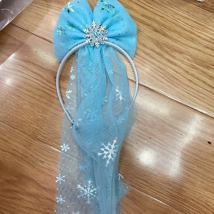 Children's hair accessories Bow Blue lead yarn Fairy hair accessories Fairy Hair accessories Princess hair accessories Children's party supplies