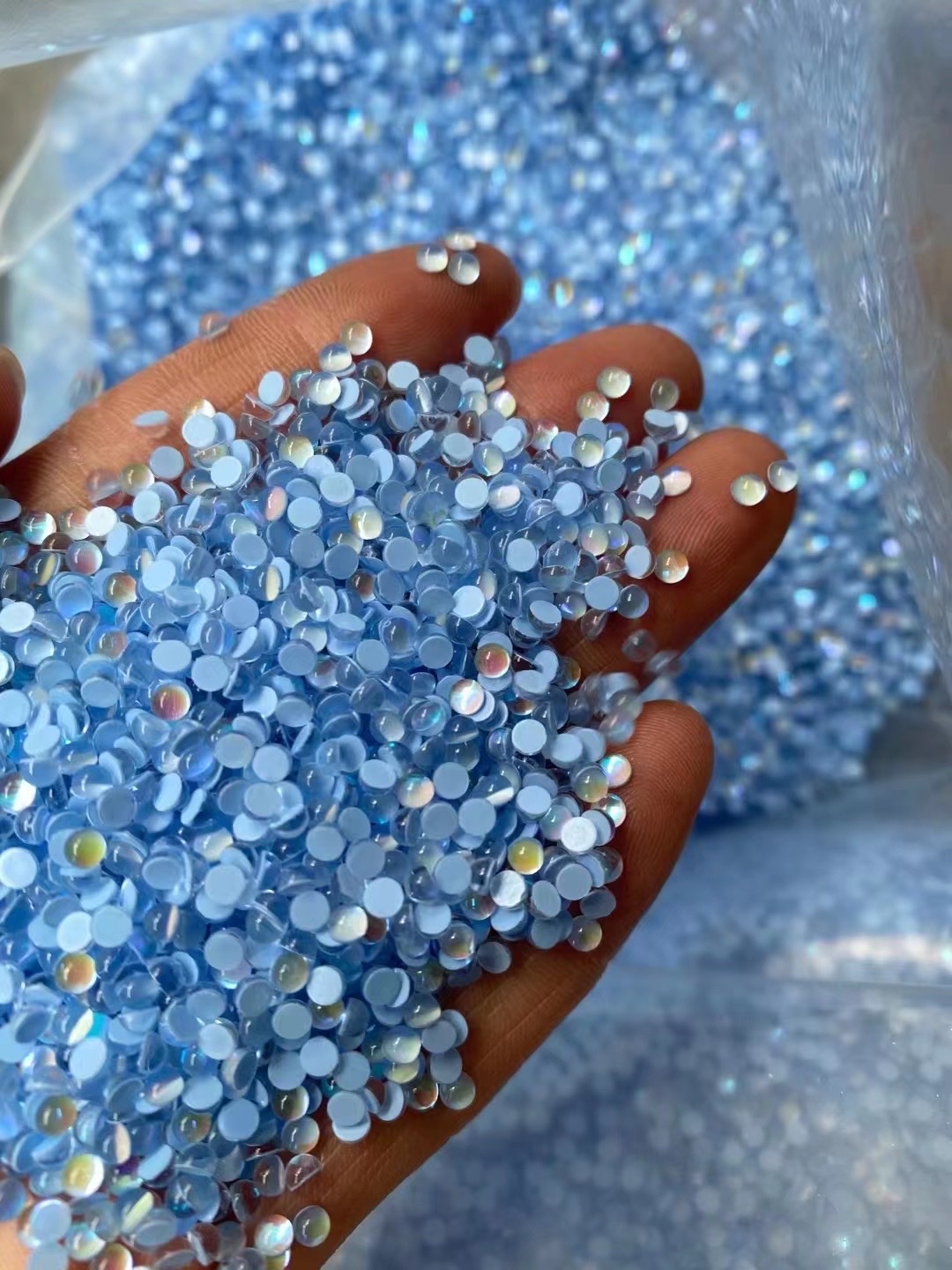 Hot Can Stick Half Round Drill Flat Bottom Drill Wedding Dress Drill Xiuhe Clothing Diy Boutique Drill Fish Eye Drill Mermaid Beads details Picture