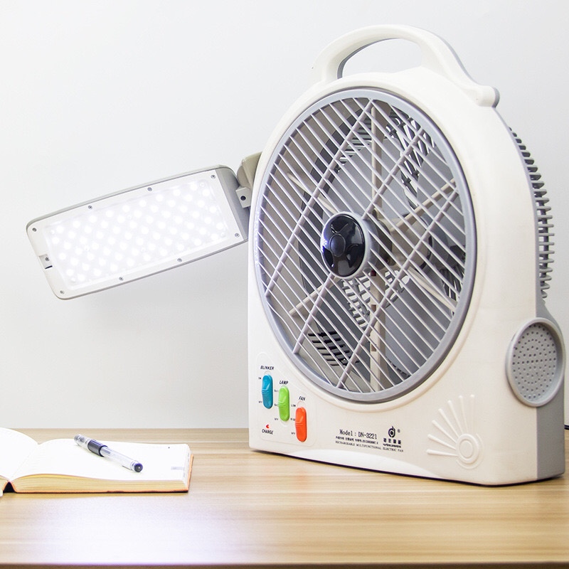 Charging electric fan DC battery large wind turbine fan Student home dormitory LED lights export cross-border