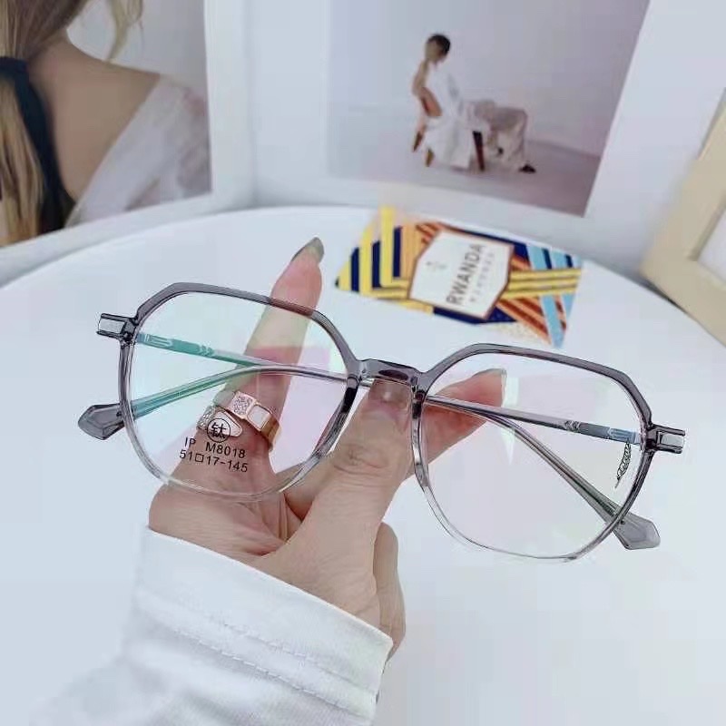 M8018超轻钛近视眼镜女小红书多边形网红素颜圆脸瘦韩版潮金属框架眼镜详情图7