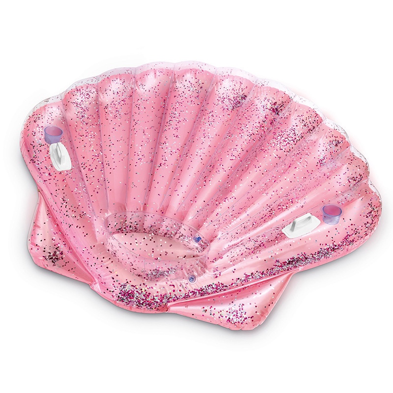 INTEX 57257 粉色贝壳坐骑亮片游泳坐骑