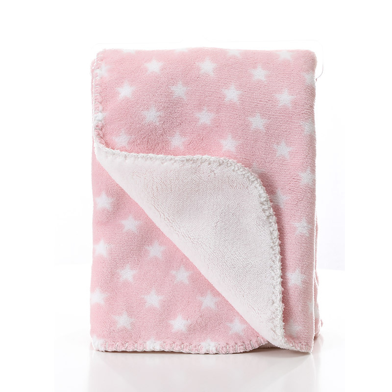 Children's nap blanket, coral fleece and lamb fleece double-layer thickened baby blanket, single person detail image 1