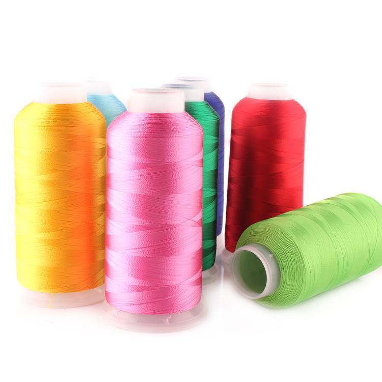 120D人造丝双股4000米绿色环保电脑绣花线手工DIY流苏穗子细丝线96
