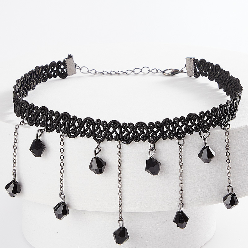 FLY879 web red collar women choker collar chain neck accessories neck strap neck neckchain Neckchain lace short necklace