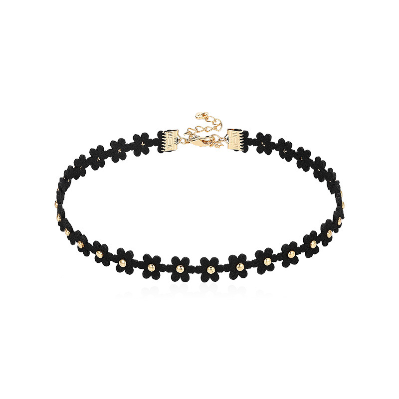 FLY927 Korea choker collar simple collarbone choker Women's short neckband Neck accessories Black Flower necklaces wholesale