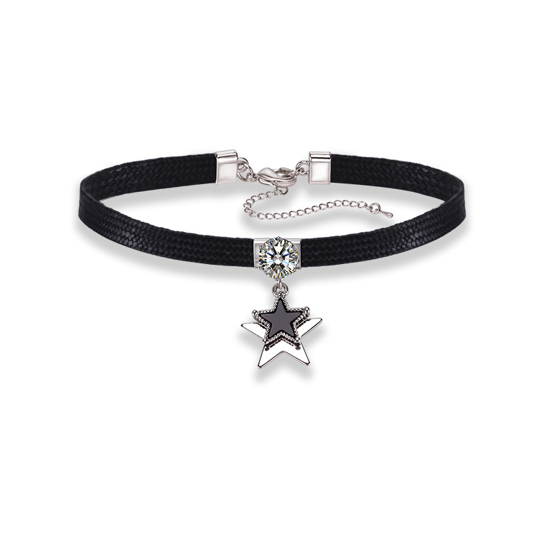 FLY839 Korean choker Necklace Women's Black rope small fresh collarbone chain Short neck with black choker collar collar neck accessory