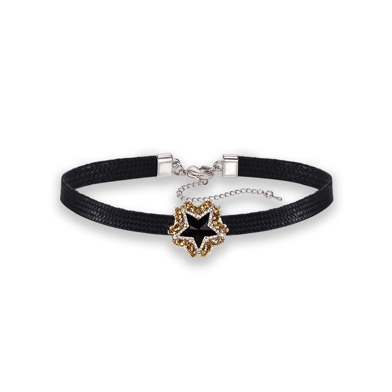 FLY844 Korean choker Necklace Women's Black rope small fresh collarbone chain Short neck with black choker collar collar Neck accessory