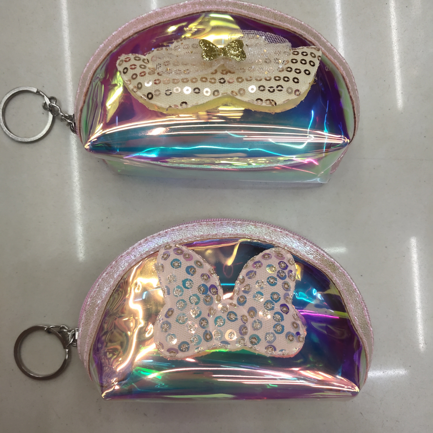 蝴蝶结亮片零钱包图