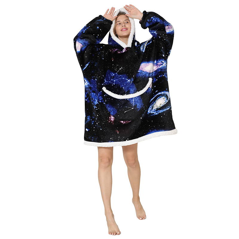 Cape Parent-child, adult cold-proof clothing, cape TV blanket, thickened autumn and winter 2021 new style detail image 15