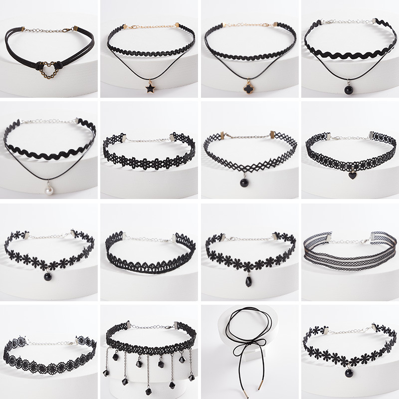 FLY880 popular female choker necklace, collarbone chain, neck accessory, neck strap, neck chain, neck chain, lace short necklace Specification image