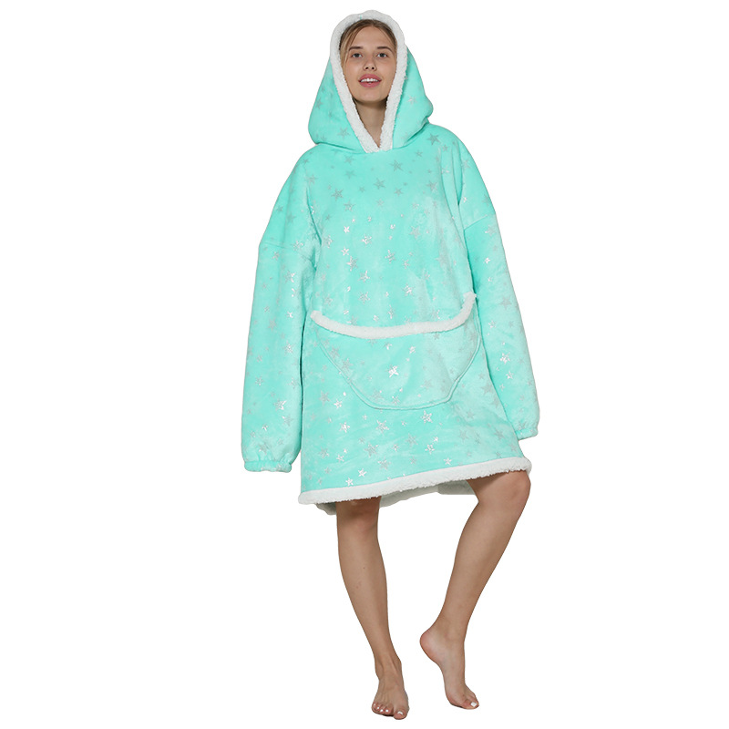 Cape Parent-child, adult cold-proof clothing, cape TV blanket, thickened autumn and winter 2021 new style detail image 3