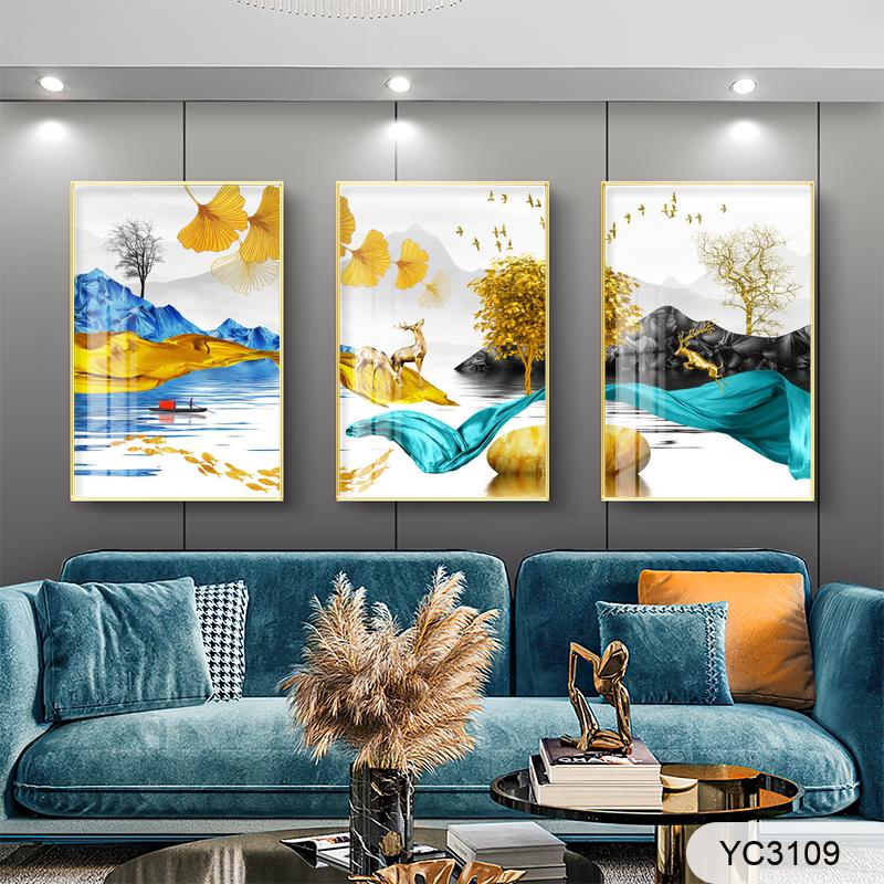 Now northern Europe simple abstract light luxury geometric creative three-dimensional living room combination decorative painting thumbnail
