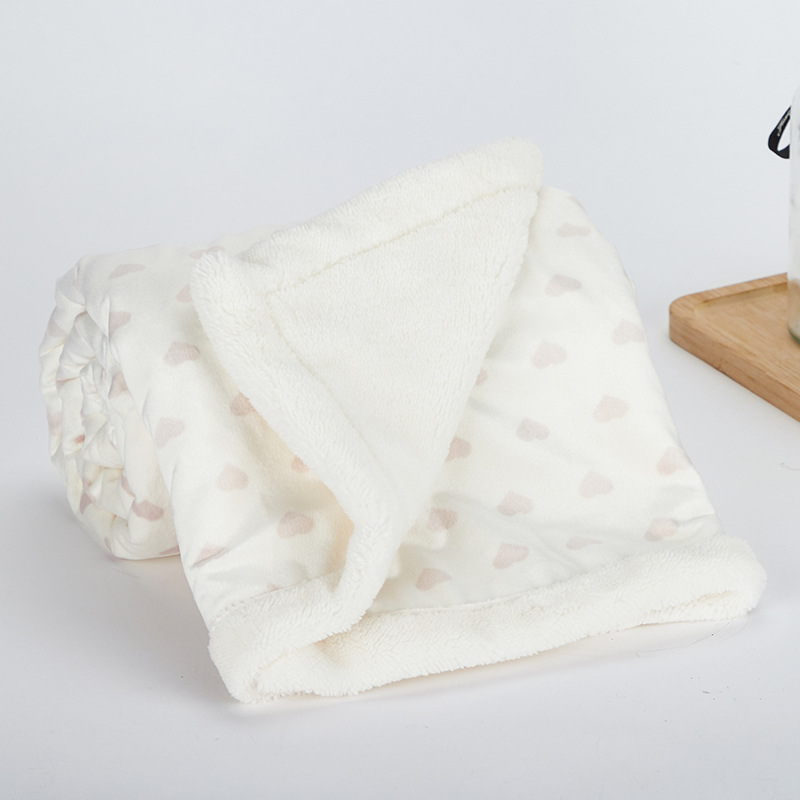 Double-layer thickened blanket for nap, baby and children's kindergarten, velvet + soft cotton fleece detail image 1