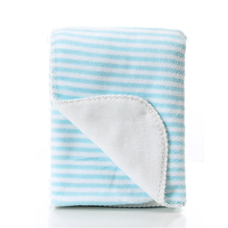 Children's nap blanket, coral fleece and lamb fleece double-layer thickened baby blanket, single person Specification image