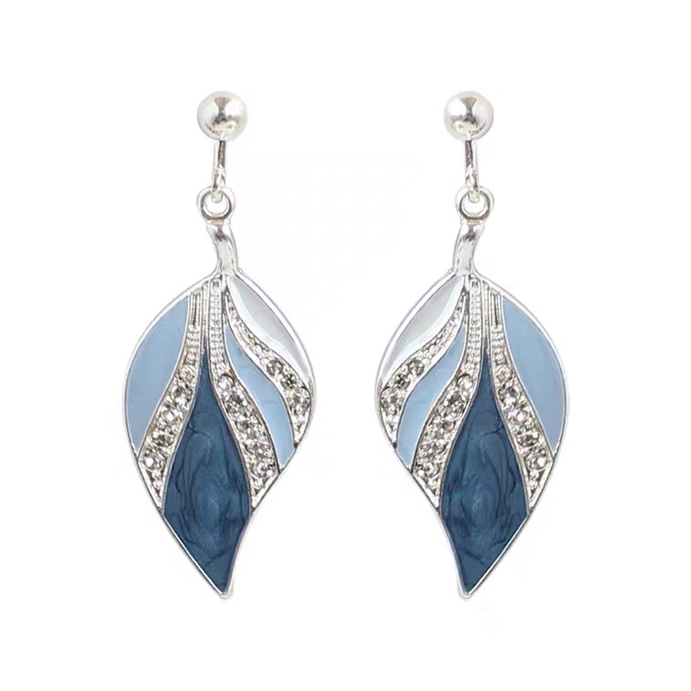 Paint oil leaf earrings