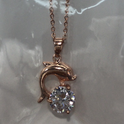 Vintage classic environmental protection color collarbone chain necklace copper micro-inlaid rose gold platinum 2690