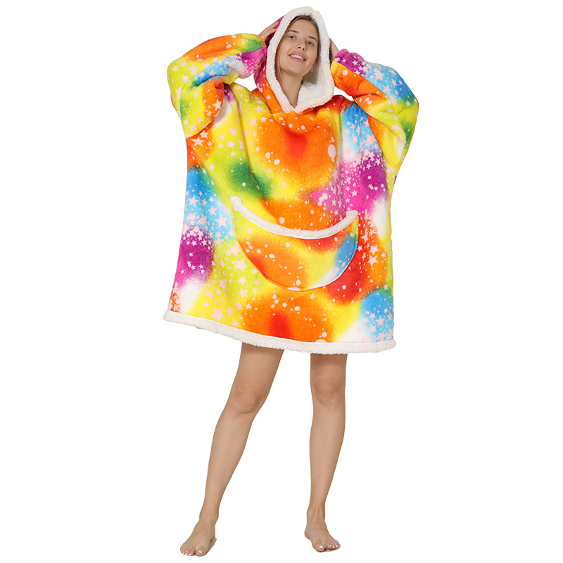 Cape Parent-child, adult cold-proof clothing, cape TV blanket, thickened autumn and winter 2021 new style detail image 16