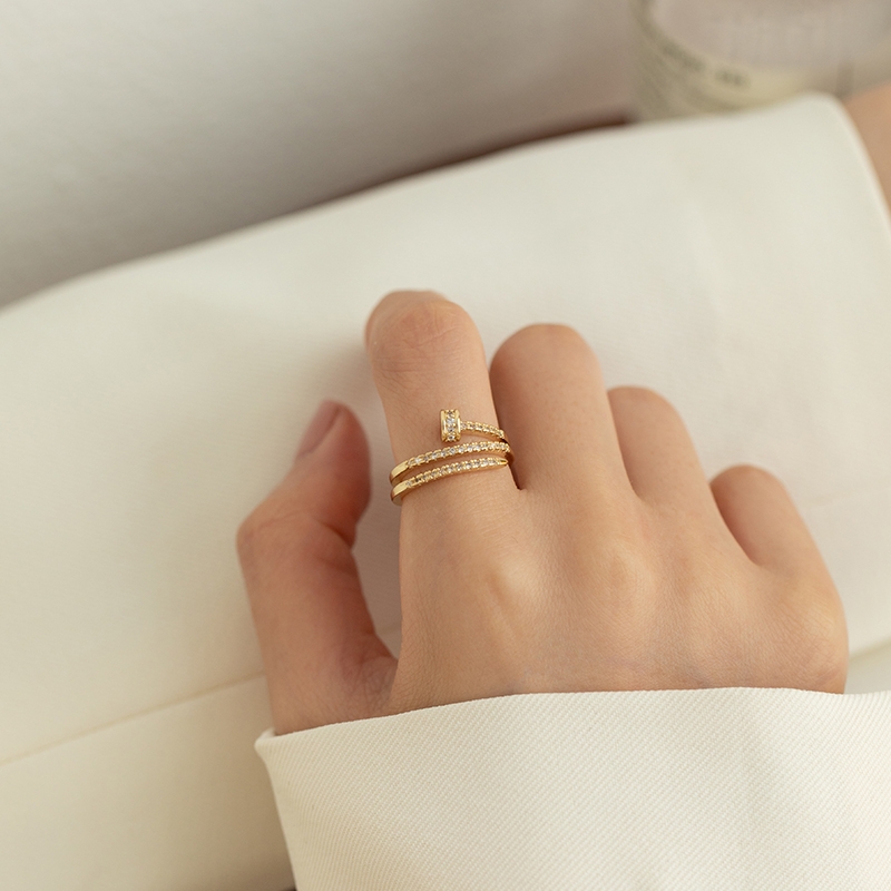The new Instagram trendy multi-layer nail ring with a cold style features a fashionable, individual and niche design Specification image